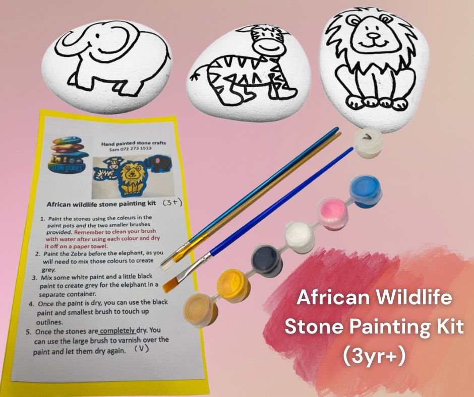 African Wildlife Stone Painting Kit (3yr+)