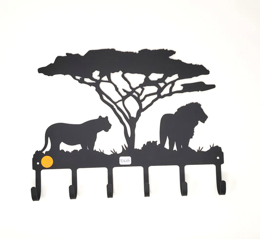 Lion, Lioness & Acacia tree - Wall Hook