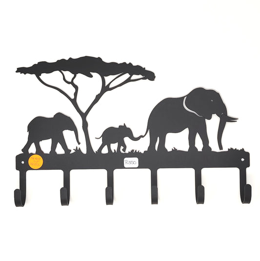 Elephants & Acacia tree - Wall Hook