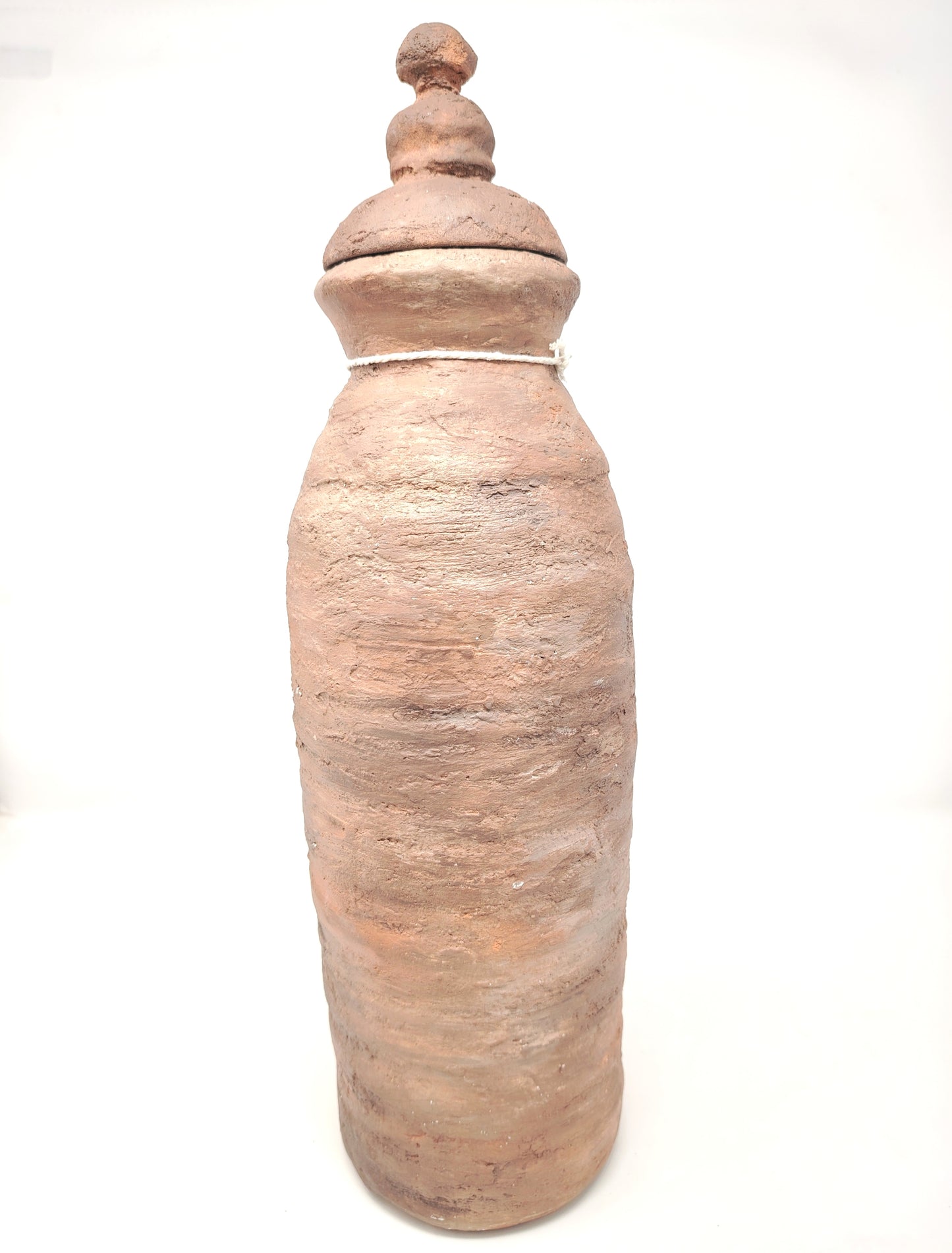 Large cylinder vase with lid (A43)