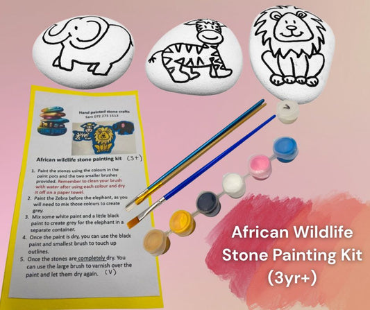 African Wildlife Stone Painting Kit (3yr+)