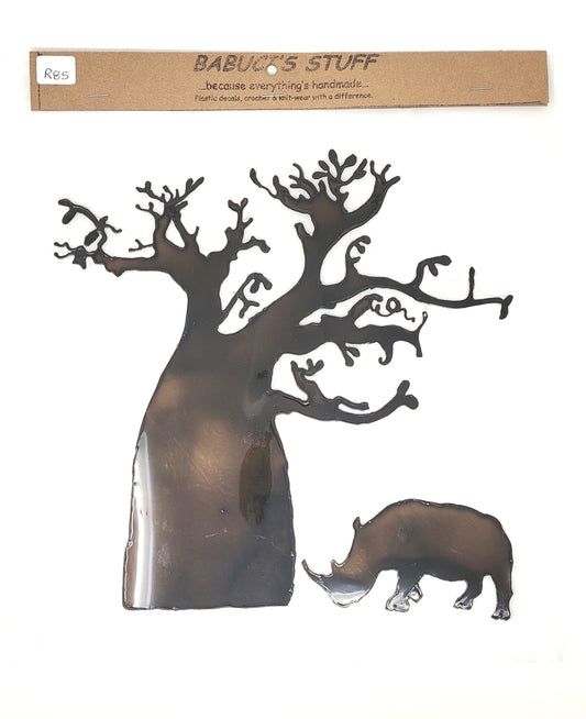 Acacia tree & rhino- Window stickers