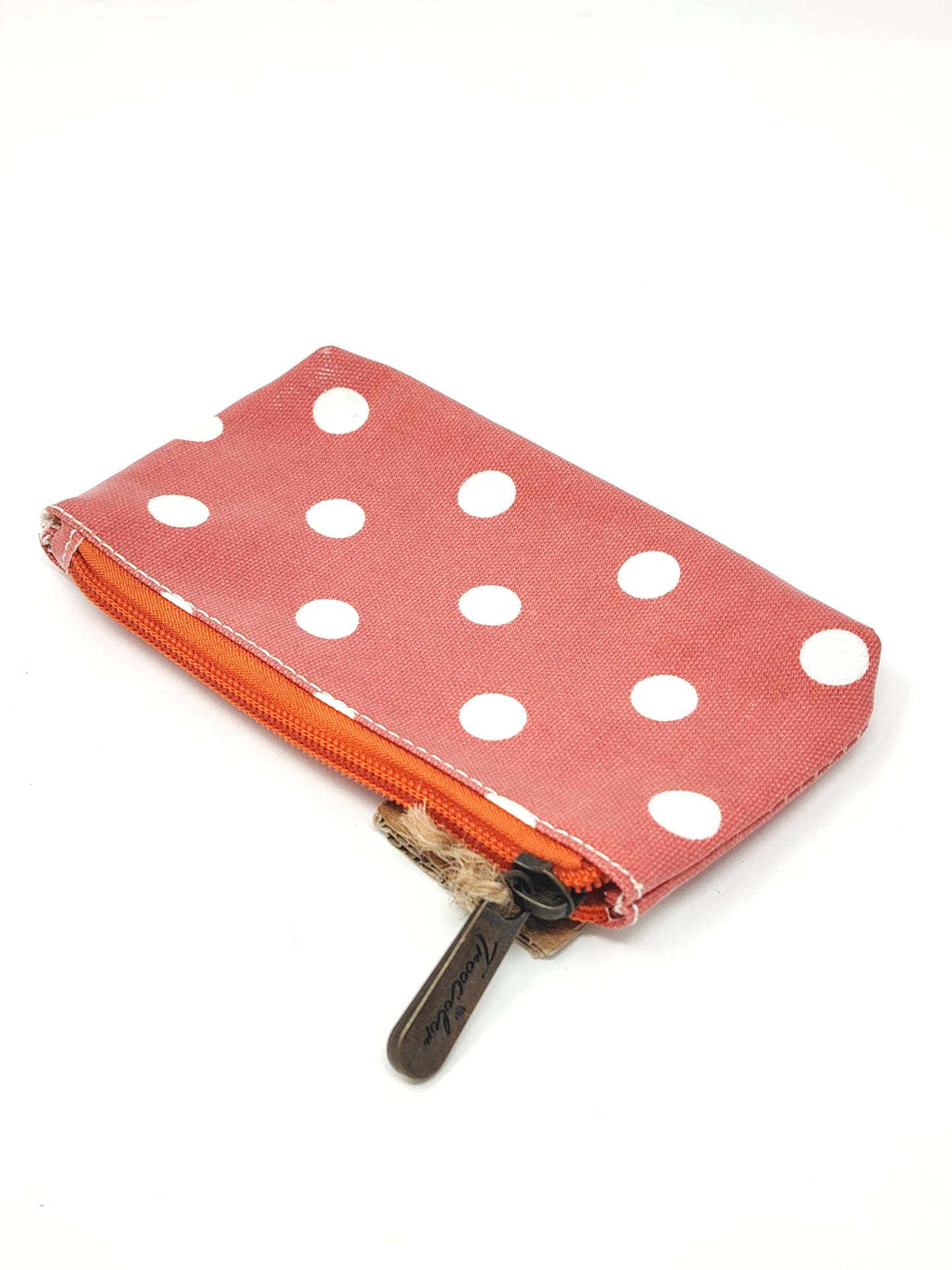 Coin purse - Coral & white spots