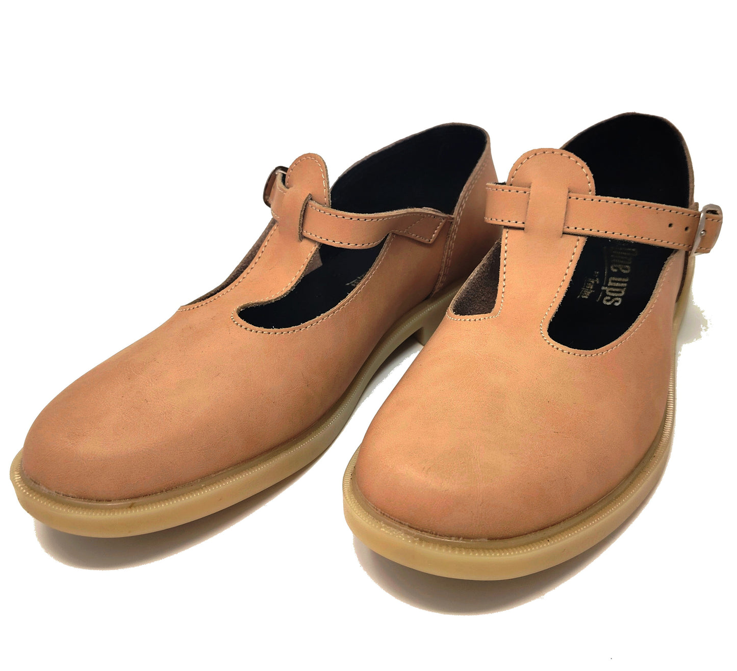 Ladies buckle shoe - camel